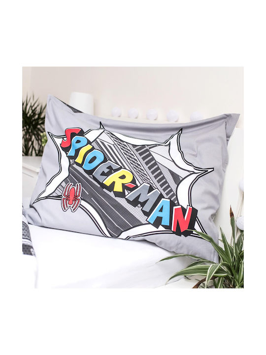 Darymex Set Kinderbettbezug Einzel mit Kissenbezug Baumwolle Gray 140x200cm