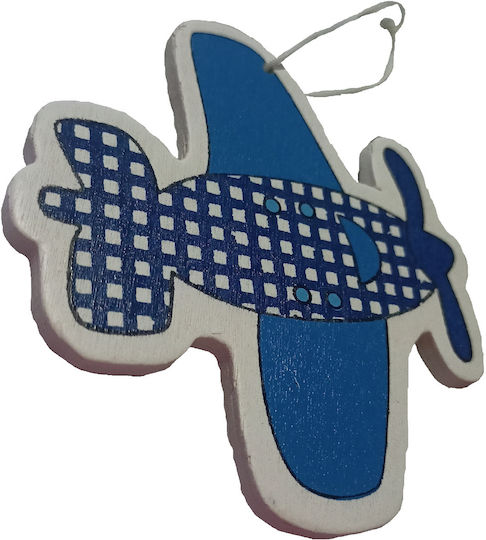 Holzdekorationshandwerk Blaues Flugzeug 9cm Tatu Moyo