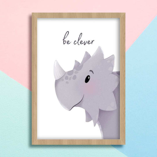 Kinder Wandkunst Mit Dinosaurier Be Clever 30x40cm
