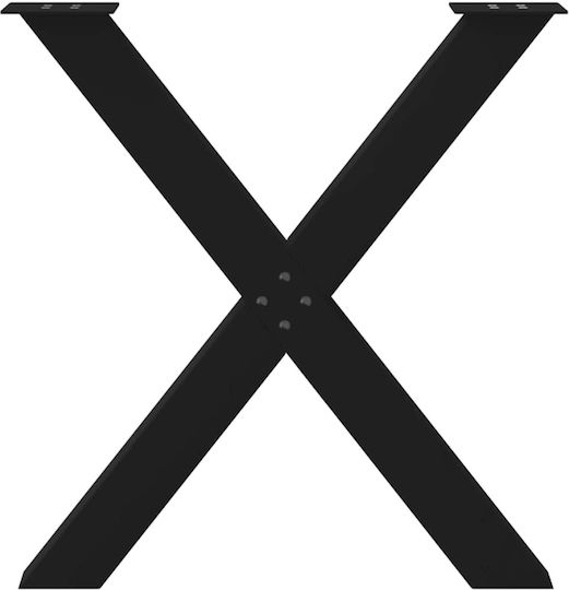 vidaXL Металик Крак На Мебел 2 Бройки Подходящ За Маса / Малка Маса / Офис 70x72см Черен