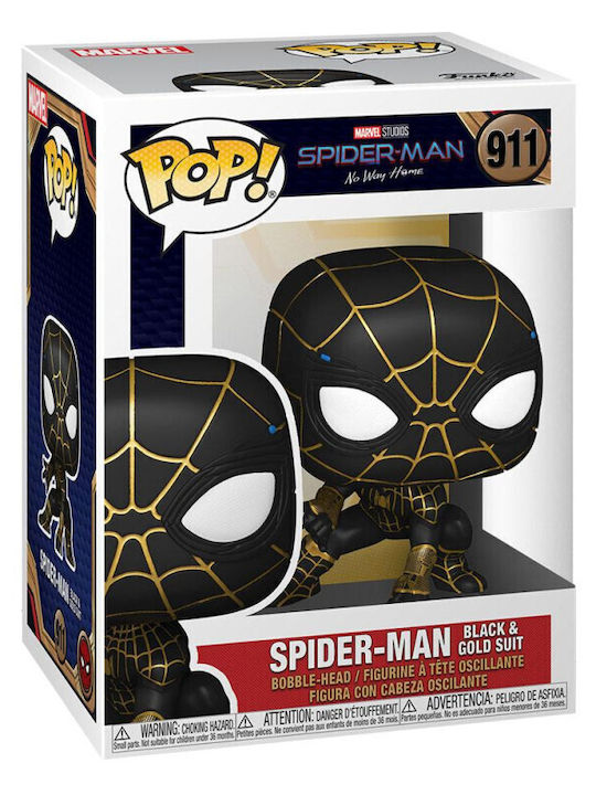 Funko Pop! Marvel: Spider-Man - Spider-Man (Schwarzer & Goldanzug) 911 Wackelkopf