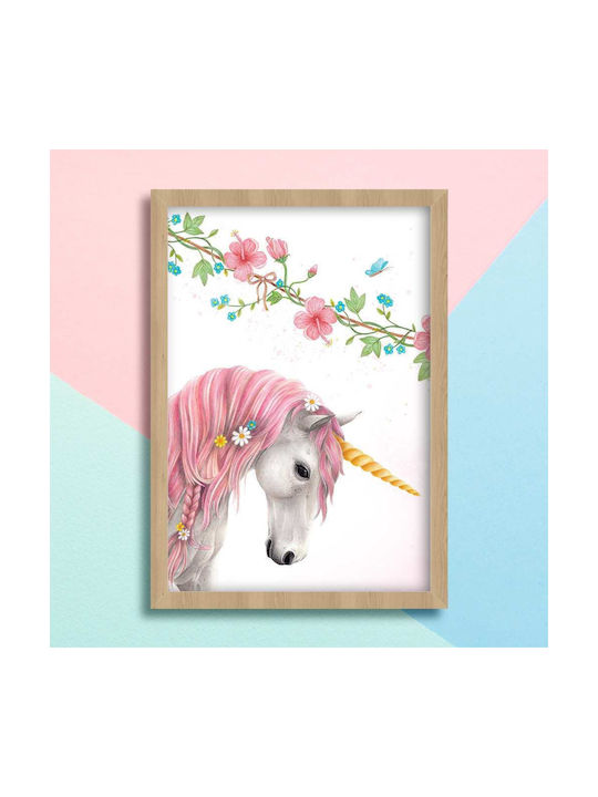 Kids Framed Wall Painting Unicorn 30x40cm