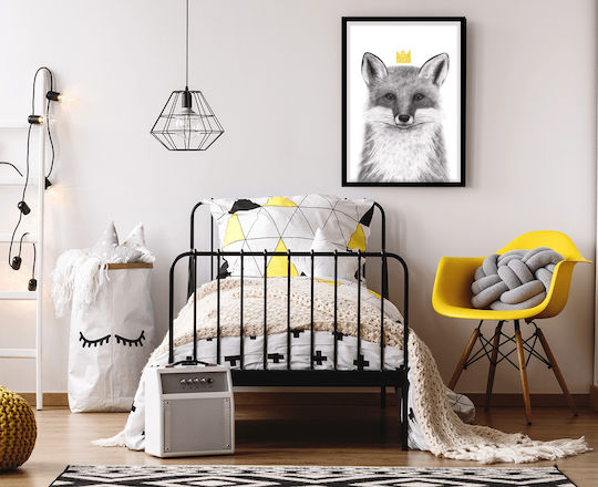 Kids Framed Wall Painting Queen Fox 30x40cm