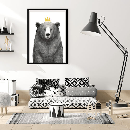 Παιδικό Κάδρο Queen Bear με Λευκή Κορνίζα από Πλαστικό 21x30εκ.