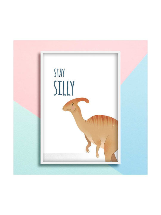 Παιδικό Κάδρο Με Δεινόσαυρο Stay Silly 21x30εκ.
