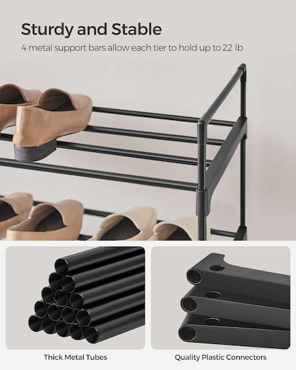 Plastic Shoe Organizer Black 92x30x74cm