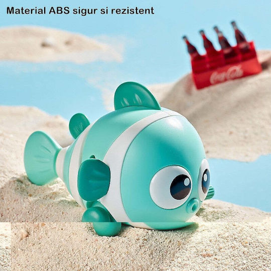 Mechanical Toy Children Flippy Funny Fish Key Fun Crawls Moves 11 X 9 X 7.5 Cm Green