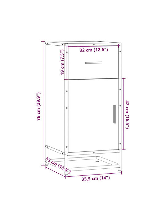 Cabinet Floor Beige 35.5x35x76cm