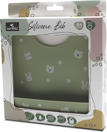 Kikka Boo Waterproof Bib Silicone with Pocket Geen