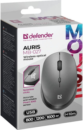 Defender Auris MB-027 Ασύρματο Ποντίκι Γκρι