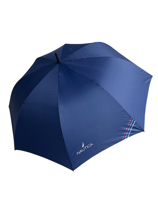 Nautica Regenschirm mit Gehstock Blau