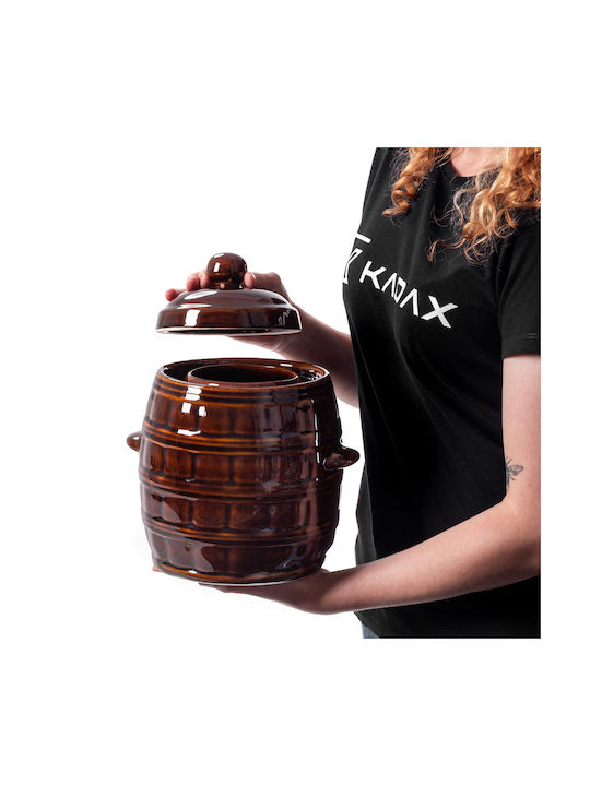 Kadax Vază Utilizare Generală Cu Capac Ceramică Maro 4000ml 1 Bucată