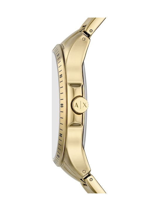 Armani Exchange Herrenuhr 46mm Batterie mit Gold Rostfreien Stahlarmband