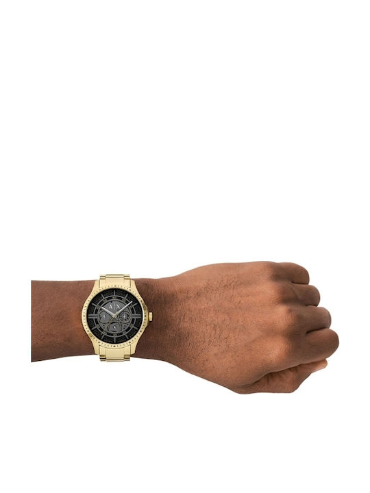 Armani Exchange Herrenuhr 46mm Batterie mit Gold Rostfreien Stahlarmband