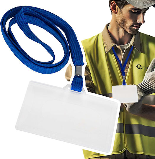 Blue Lanyard Badge 92 X 59 Mm Geko G79970