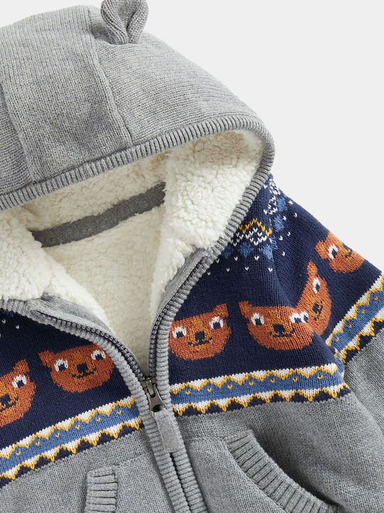 Cardigan pentru copii Tricotat cu Glugă Multicoloră