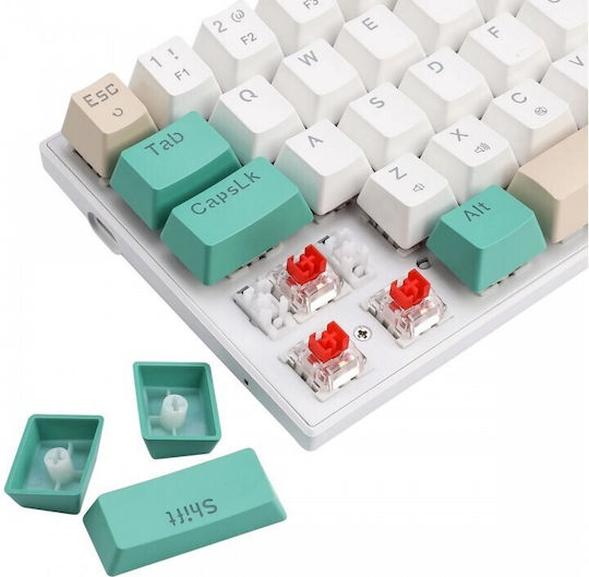 Defender Vexx Gk-084 Gaming Μηχανικό Πληκτρολόγιο με Outemu Red διακόπτες και RGB φωτισμό (Αγγλικό US) Λευκό