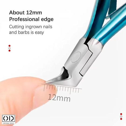 Cleste Profesional pentru Unghii de la Picioare, Cap de Tăiere Drept la 120 de Grade, Material Premium, Design Manevrabil, Ușor de Folosit, Dimensiune 10 X 6.5 Cm, Turcoaz, Oferte Originale