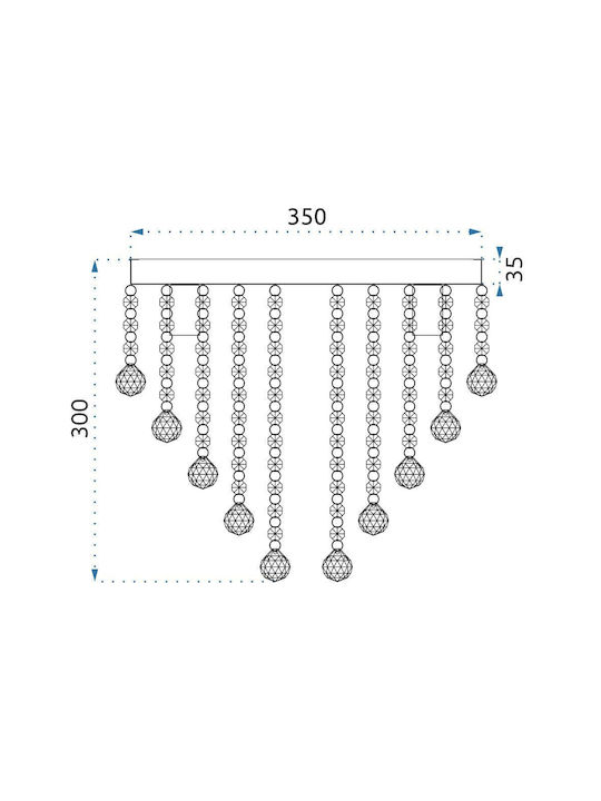 Toolight Πολυέλαιος με Κρύσταλλα OSW-00071