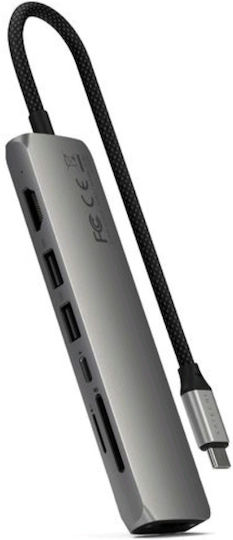 Satechi USB-C Stație de andocare cu HDMI 4K PD Ethernet Gri (ST-P7SM)