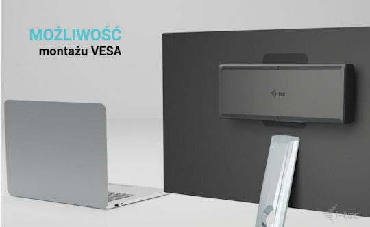 i-tec USB-C Docking Station με HDMI/DisplayPort 4K και σύνδεση 4 Οθονών Μαύρο (CA6MONITORDOCKPD)