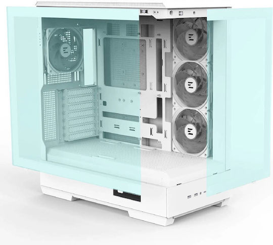 Zalman P50 DS Gaming Midi-Turm Computergehäuse mit Seitenfenster Weiß
