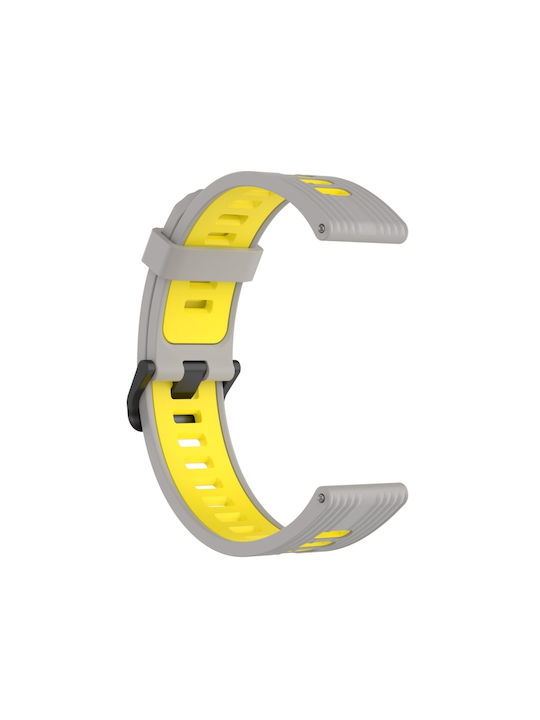 Curea Amazfit Gtr 4 din silicon bicolor gri galben