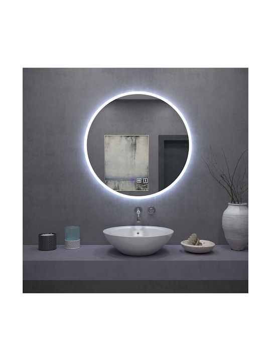 Tutumi Като Огледало за Стена с Рамка & LED Осветление Диаметър 60см 1бр