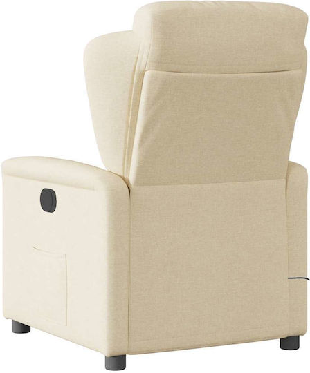 Πολυθρόνα Relax Massage με Υποπόδιο Κρεμ 78x95x100cm
