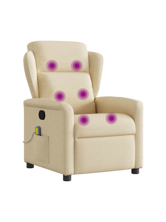 Fotoliu Relax Masaj cu Puf Cremă 78x95x100cm