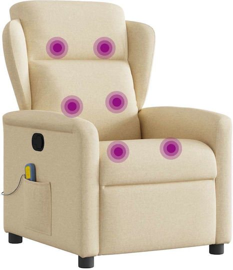 Πολυθρόνα Relax Massage με Υποπόδιο Κρεμ 78x95x100cm