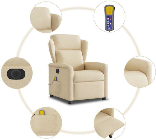 Relaxsessel Friseurwaschbecken mit Fußhocker Cream 78x95x100cm