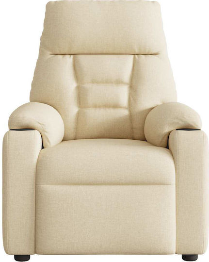 Relax Armchair with Footstool Cream 72x90x99cm