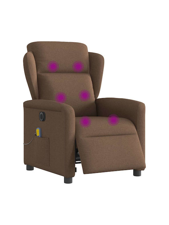 Πολυθρόνα Relax Massage με Υποπόδιο Καφέ 78x95x100cm