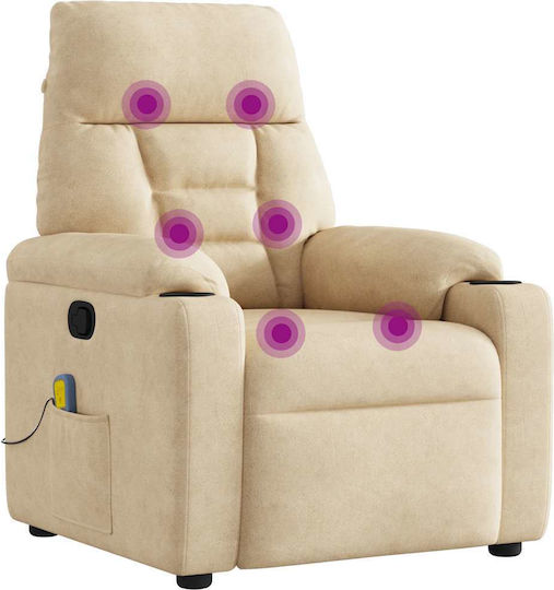 Relaxsessel Friseurwaschbecken mit Fußhocker Cream 72x90x99cm