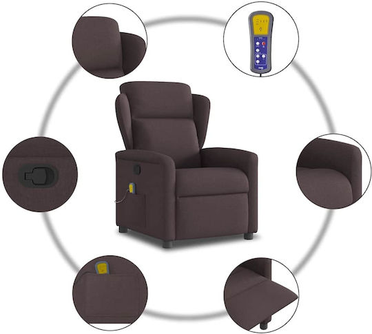Πολυθρόνα Relax Massage με Υποπόδιο Σκούρο Καφέ 78x95x100cm