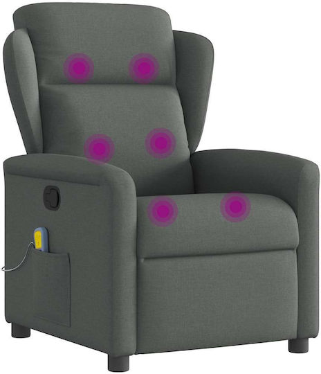 Fotoliu Relax Masaj cu Puf Gri închis 78x95x100cm