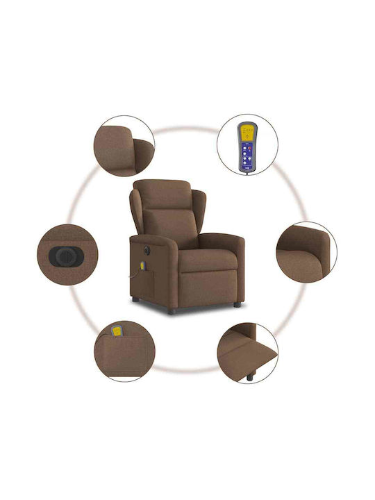 Πολυθρόνα Relax Massage με Υποπόδιο Καφέ 78x95x100cm