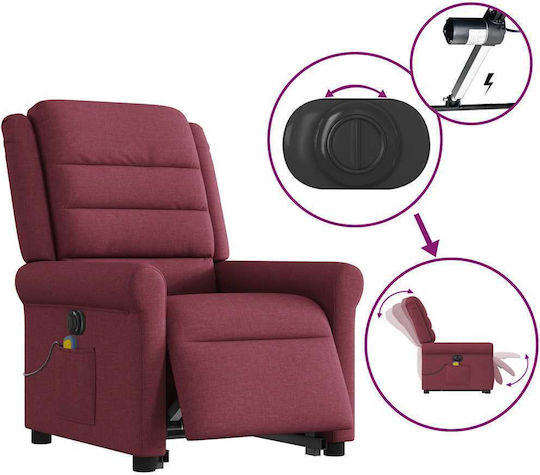Relax Armchair Massage with Footstool Bordeaux 73x91.5x102.5cm