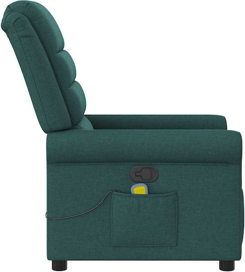 Relax Armchair Massage with Footstool Dark Green 50x59x102.5cm