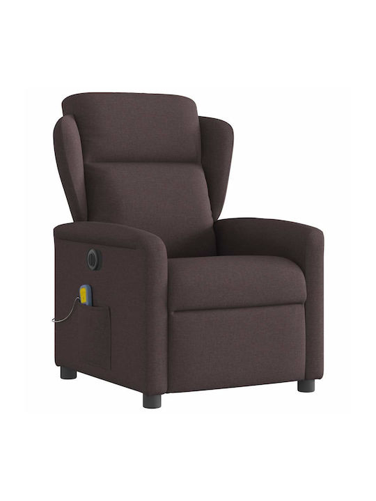 Πολυθρόνα Relax Massage με Υποπόδιο Σκούρο Καφέ 78x95x100cm