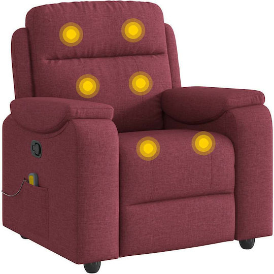 Relaxsessel Friseurwaschbecken mit Fußhocker Bordeaux 96x99x102cm