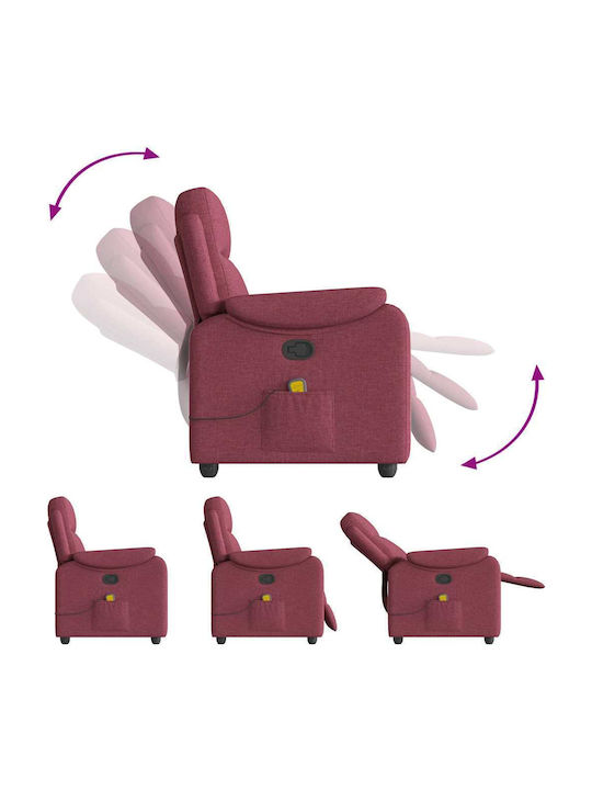 Relax Armchair Massage with Footstool Bordeaux 96x99x102cm