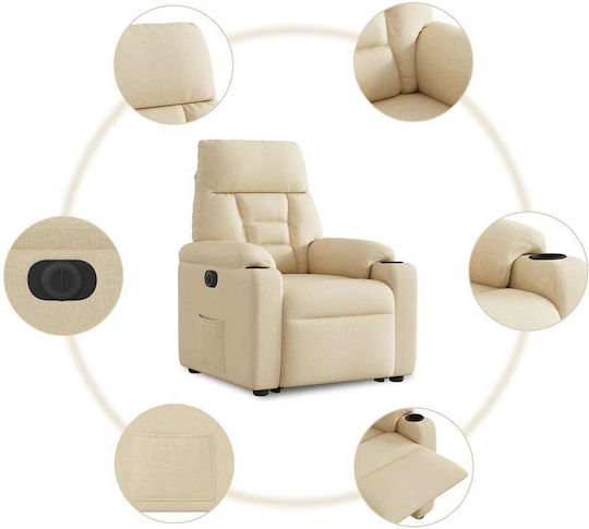 Фотьойл Relax С поставка за крака Крем 72x90x99см