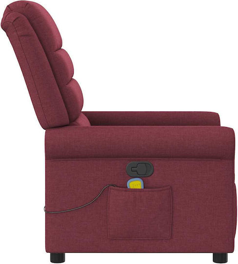 Πολυθρόνα Relax Massage με Υποπόδιο Μπορντό 73x91.5x102.5cm