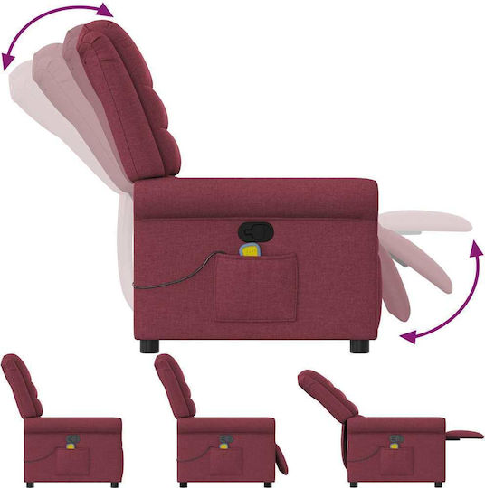 Πολυθρόνα Relax Massage με Υποπόδιο Μπορντό 73x91.5x102.5cm