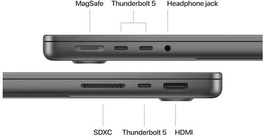 Apple MacBook Pro 14" (2024) 14.2" Retina Display 120Hz (M4-Pro 12-Kern/48GB/512GB SSD) Space Black (GR Tastatur)