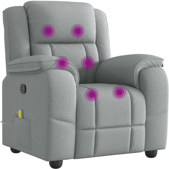Πολυθρόνα Relax Massage με Υποπόδιο Ανοιχτό Γκρι 96x99x102cm