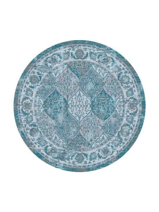 Klonaras Oska 1372/ Rug Round with Fringes Greyish Blue