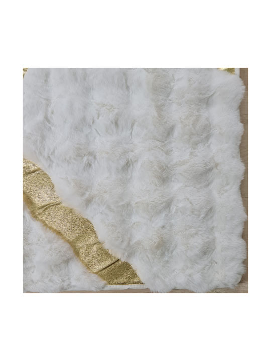 Saray Home Rabbit Luxurius Shaggy Bedroom Rugs Set White DSN05 WHGLD SET 3pcs